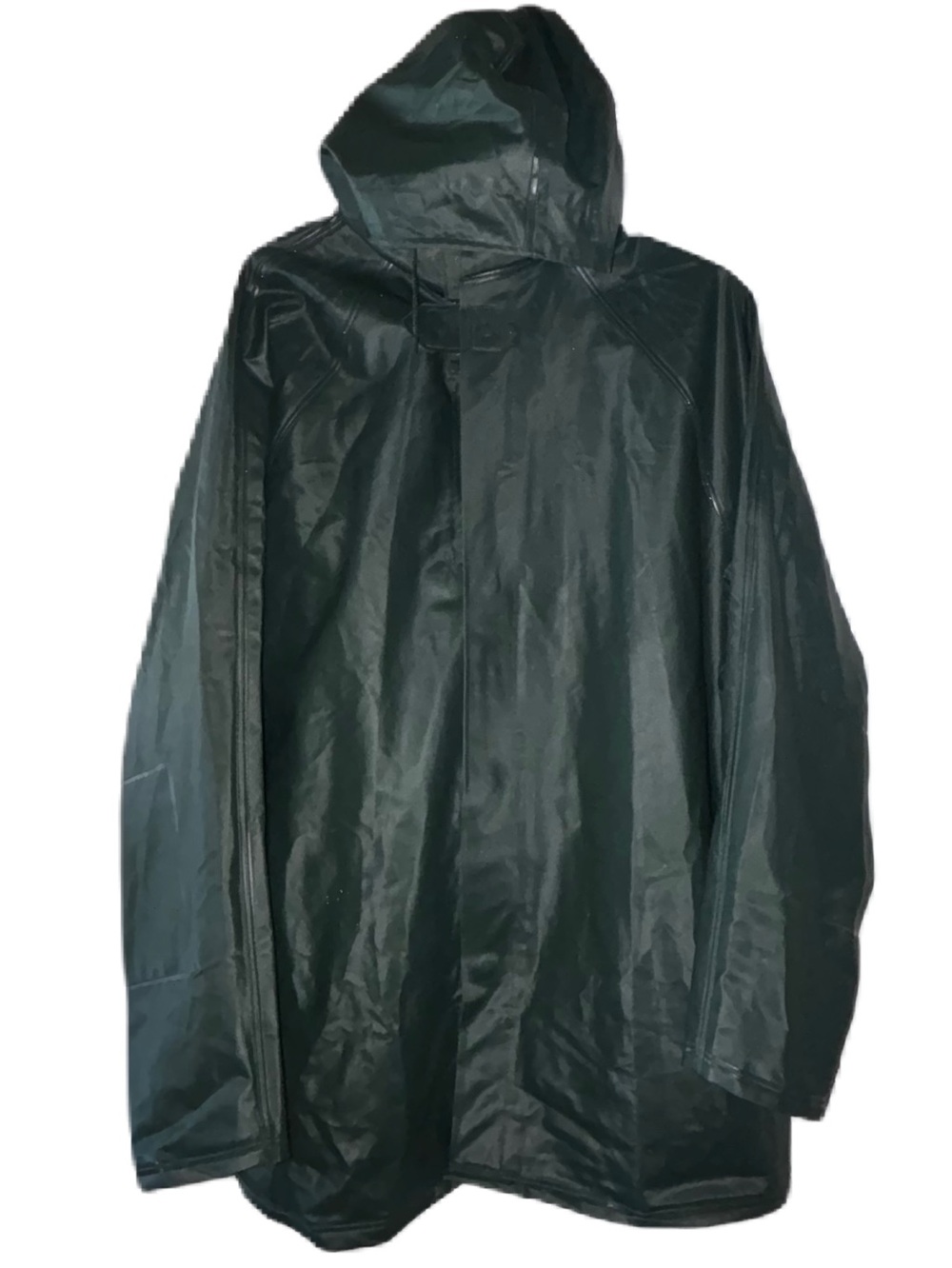 Blue Mountain Men's Green PVC Hooded Raincoat – Waterproof Shell 2XL XXL